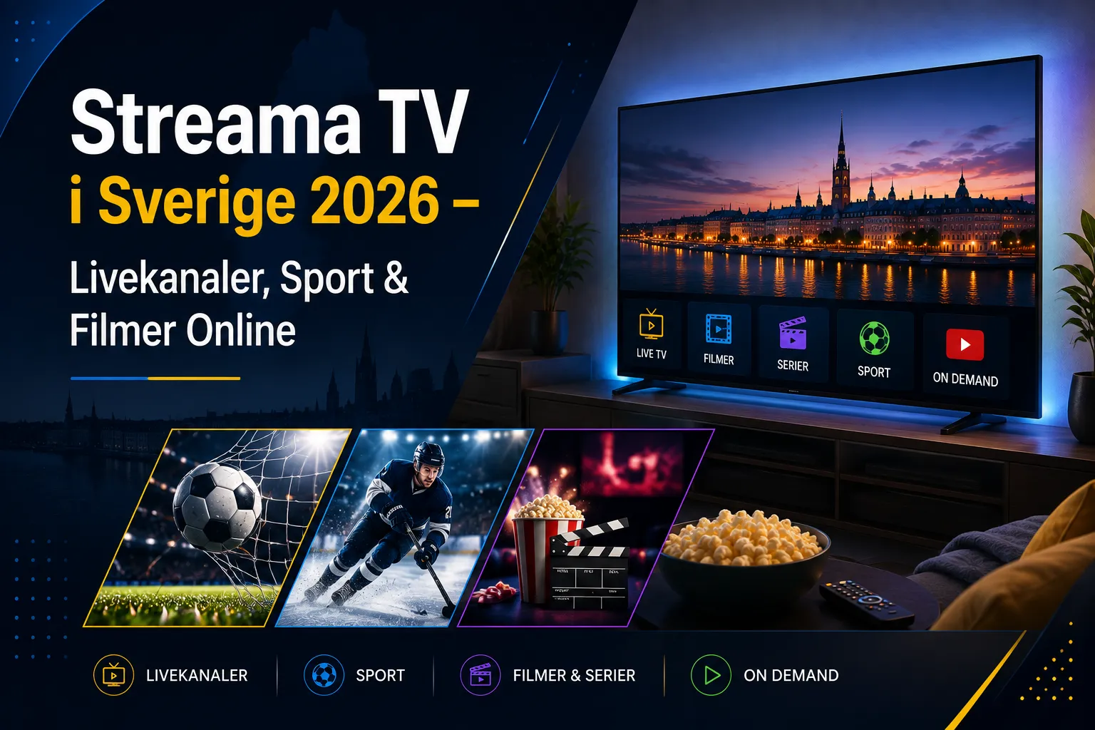 Streama TV i Sverige 2026 – Livekanaler, Sport & Filmer Online